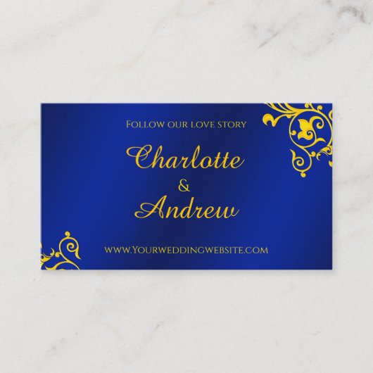 Carte D'accompagnement Royal Blue and Gold Mariage Website (Devant)