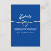 Carte D'accompagnement Royal Blue Modern Mariage Détails (Devant)