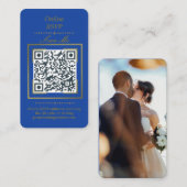 Carte D'accompagnement Royal Blue | Photo Online RSVP QR Code Wedding (Devant / Derrière)