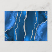 Carte D'accompagnement Royal Blue Silver Agate Green Détails du Mariage (Dos)