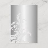 Carte D'accompagnement Royal Blue Silver Flourish Détails sur le Mariage (Dos)