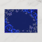 Carte D'accompagnement Royal Blue Silver Quinceanera Reception Details (Dos)