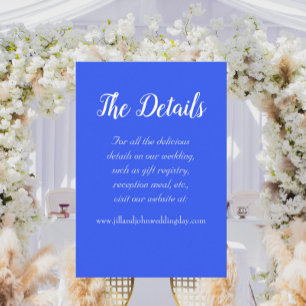 Carte D'accompagnement Royal Blue Simple Style Détails du Mariage