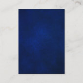 Carte D'accompagnement Royal Blue White Silver Floral Mariage Réception (Dos)