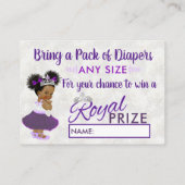 Carte D'accompagnement Royal Diaper Raffle|Princesse ethnique violette et (Dos)