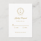 Carte D'accompagnement Royal, Élégant, Mariage RSVP (Devant)