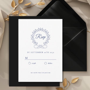 Carte D'accompagnement Royal, Élégant, Mariage RSVP