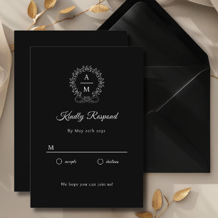 Carte D'accompagnement Royal, Élégant, Mariage RSVP