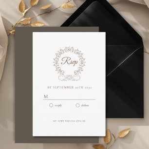 Carte D'accompagnement Royal, Élégant, Mariage RSVP