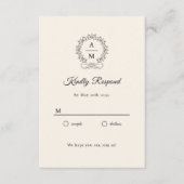 Carte D'accompagnement Royal, Élégant, Mariage RSVP (Devant)