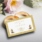 Carte D'accompagnement Royal Gold Damask Muslim QR Code RSVP Wedding Webs