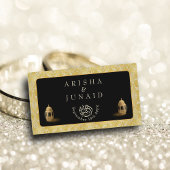 Carte D'accompagnement Royal Gold Damask Muslim QR Code RSVP Wedding Webs
