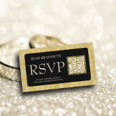 Carte D'accompagnement Royal Gold Damask Muslim QR Code RSVP Wedding Webs