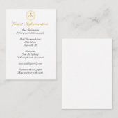 Carte D'accompagnement Royal Mariage Gold Script Informations clients (Devant / Derrière)