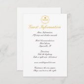 Carte D'accompagnement Royal Mariage Gold Script Informations clients (Devant / Derrière)