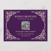 Carte D'accompagnement Royal Plum QR RSVP Card (Devant)