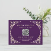 Carte D'accompagnement Royal Plum QR RSVP Card (Debout devant)