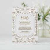 Carte D'accompagnement Royal White Gold Great Gatsby Mariage (Debout devant)