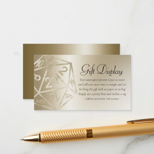 Carte D'accompagnement RPG Luxe | Écran cadeau de jetons Gold Tabletop (Devant/Arrière en situation)