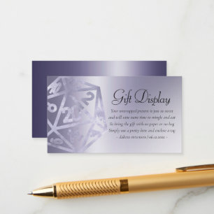 Carte D'accompagnement RPG Luxe   Purple Imaginaire Tabletop Gamer, événe