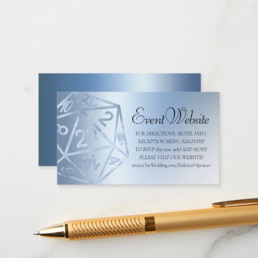 Carte D'accompagnement RPG Luxe | Site web de Blue Imaginaire Tabletop Ga (Devant/Arrière en situation)