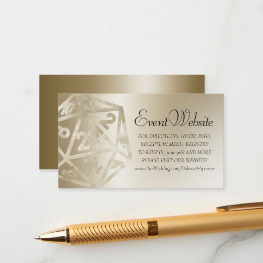 Carte D'accompagnement RPG Luxe | Site Web de Jeu de Société Fantastique  (Devant/Arrière en situation)