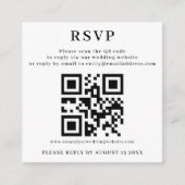 Carte D'accompagnement RSVP avec QR Code pour le site Mariage (Devant)