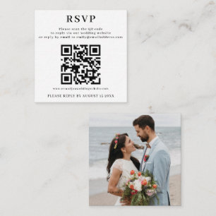 Carte D'accompagnement RSVP avec QR Code pour le site Mariage