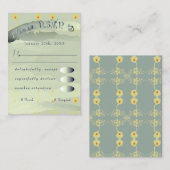 Carte D'accompagnement RSVP Daisy et boîtier gris (Devant / Derrière)