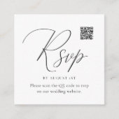 Carte D'accompagnement RSVP de calligraphie simple avec code QR (Devant)