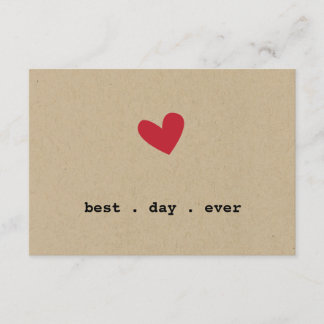 Carte D'accompagnement RSVP de mariage Simple Heart