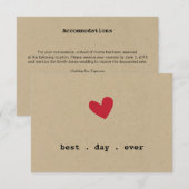 Carte D'accompagnement RSVP de mariage Simple Heart (Devant / Derrière)