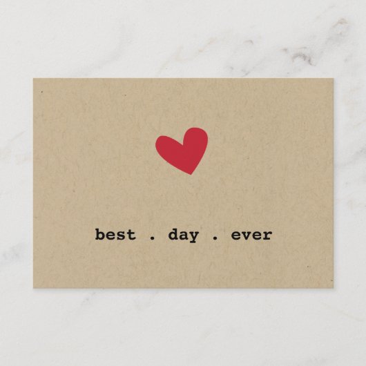 Carte D'accompagnement RSVP de mariage Simple Heart (Devant)