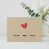 Carte D'accompagnement RSVP de mariage Simple Heart (Debout devant)