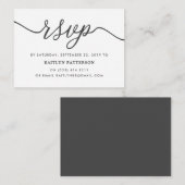 Carte D'accompagnement RSVP de script simple (Devant / Derrière)