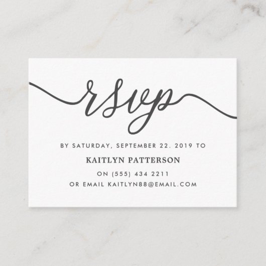 Carte D'accompagnement RSVP de script simple (Devant)