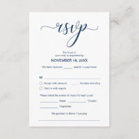 RSVP Élégant Moderne, Bleu Nuit, Répondre