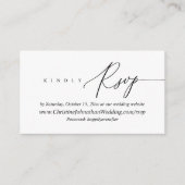 Carte D'accompagnement RSVP en ligne, Black script Enclosure moderne (Devant)