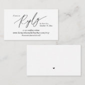 Carte D'accompagnement RSVP en ligne, Moderne Simple Noir Calligraphie En (Devant / Derrière)