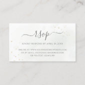 Carte D'accompagnement RSVP en ligne pour mariage avec verdure d'eucalypt (Devant)