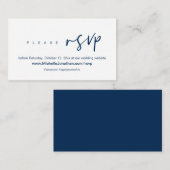 Carte D'accompagnement RSVP en ligne, site web Mariage, Mot de passe, Enc (Devant / Derrière)