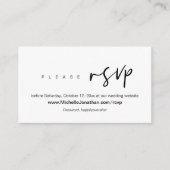 Carte D'accompagnement RSVP en ligne, site web Mariage, mot de passe, mod (Devant)
