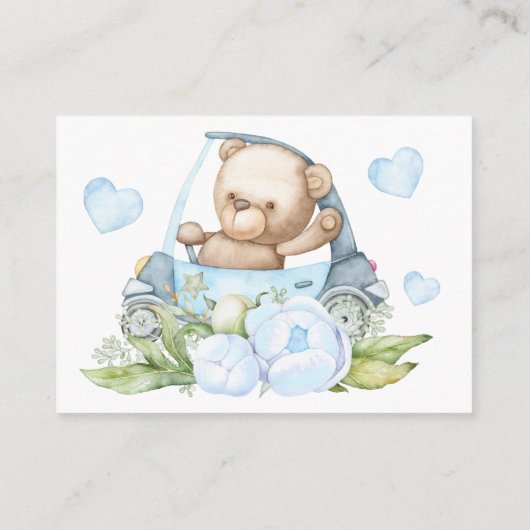 Carte D'accompagnement RSVP en ligne Teddy Bear Bear Baby shower Enclo (Dos)