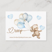 Carte D'accompagnement RSVP en ligne Teddy Bear Bear Baby shower Enclo (Devant)