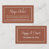 Carte D'accompagnement RSVP en terre cuite à deux bordures en ligne (Devant / Derrière)