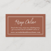 Carte D'accompagnement RSVP en terre cuite à deux bordures en ligne (Devant)