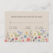 Carte D'accompagnement RSVP Fleur sauvage traditionnel simple (Devant)