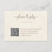 Carte D'accompagnement RSVP floral minimal | Mariage de code QR (Devant)