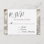 Carte D'accompagnement RSVP Fourrure Fausse Gris Blanc Or (Devant)