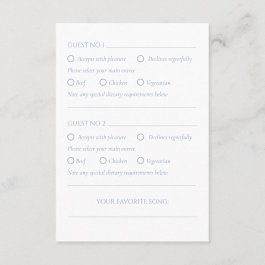 Carte D'accompagnement RSVP Hydrangea Mariage invité RSVP (Dos)